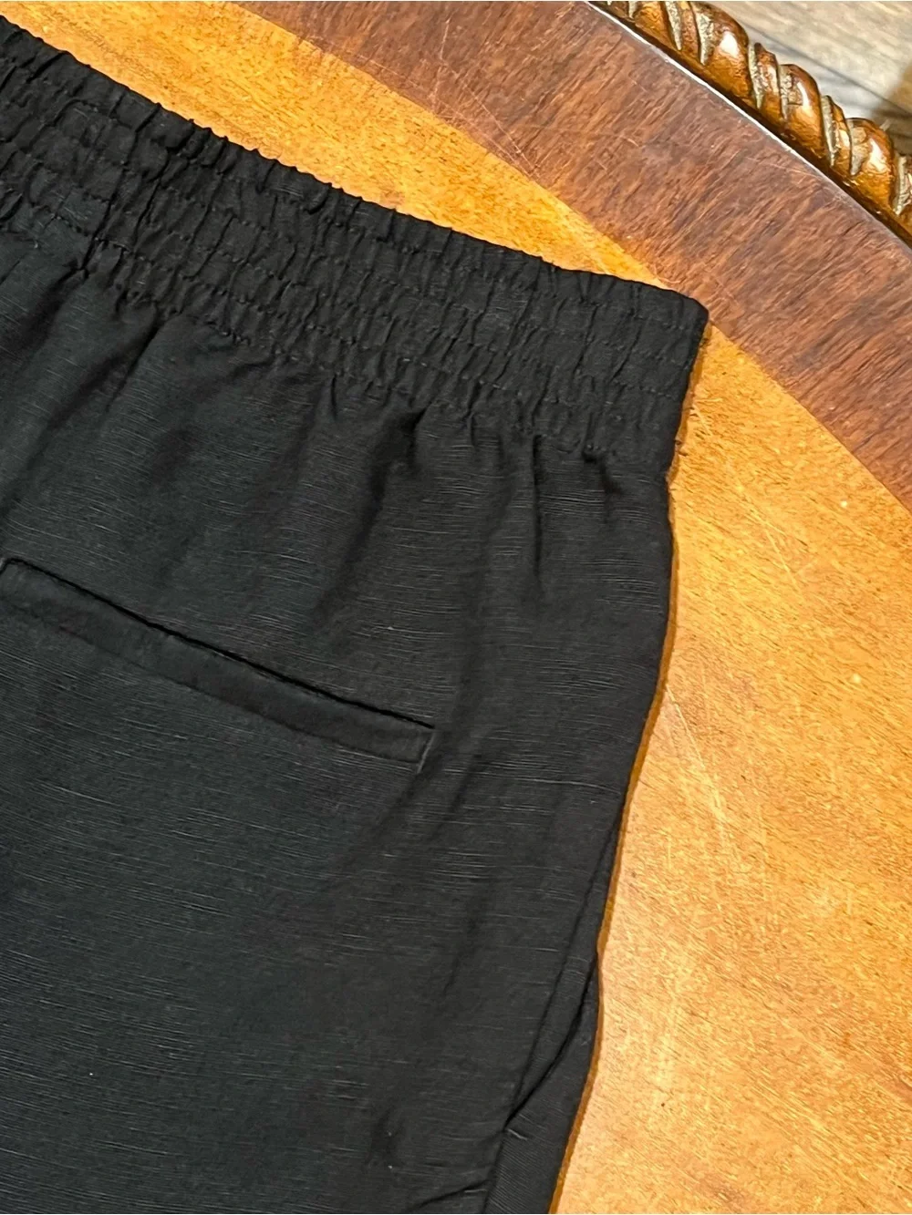 NWT H&M Women’s Linen Blend Pleated Wide Leg Trousers Black US 2 High Waisted